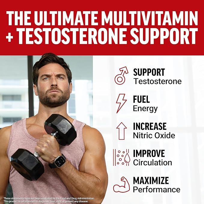 Force Factor Test X180 Multivitamin Testosterone Support Multivitamin for Men with 50+ Nutritional Ingredients &amp 13 Essential Vitamins to Help Support Muscle Strength Energy &amp Vitality 120