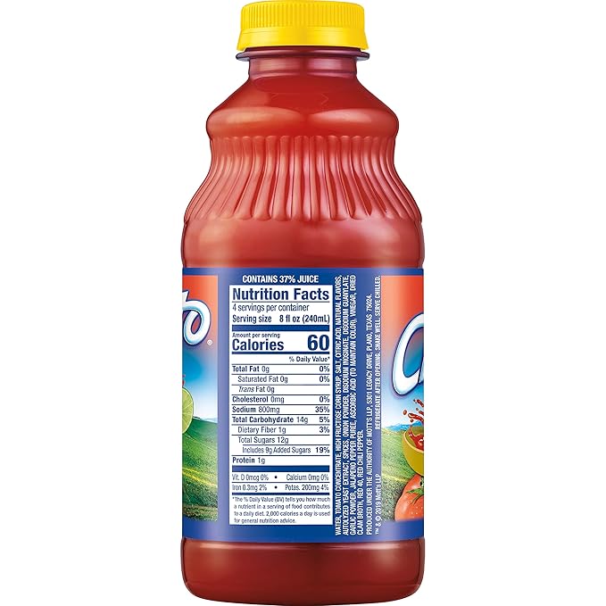 Clamato Picante Tomato Cocktail 32 fl oz bottle (Pack of 12) Authentic Spicy Flavored Tomato Juice Perfect Mixer for Micheladas and Bloody Mary Drinks and other Cocktail Spirits