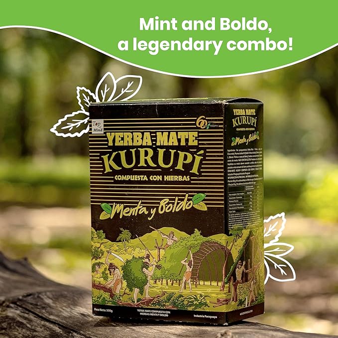 Kurupi Mint Boldo Yerba Mate 500 g (1.1 lbs) 4 Pack