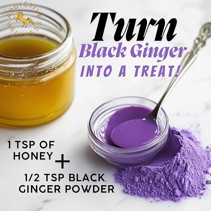 Addictive Wellness Thai Black Ginger for Men Thai Ginger Supplement to Support Energy Metabolism Endurance &amp Performance Freeze Dried Black Ginger Powder 50 Grams (1.76 Ounce) Vegan &amp Pal