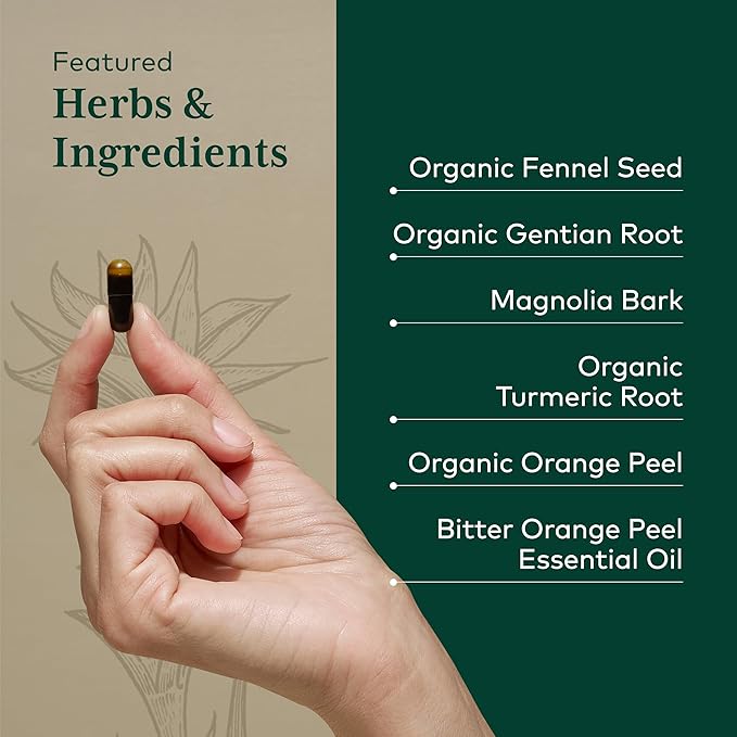 GAIA HERBS PRO MMC Restore - Digestive Health Supplement for Upper Gastric Motility - Contains Fennel Seed Turmeric Root Gentian Root &amp Magnolia Bark - 60 Liquid Phyto-Caps (60 Servings)