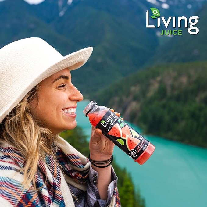 O2 Living Organic Cold-Pressed Juice Drink - 12oz Variety Pack + Watermelon 12 Pack No Added Sugars or Water Natural Sweetness from Fruits Packed with Nutrients and Vitamins Refreshing Non-GMO