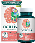 NEURIVA Original Brain Supplement for Memory Focus &amp Concentration + Learning &amp Accuracy with Clinically Tested Nootropics Phosphatidylserine and Neurofactor Caffeine Free 30ct Capsules