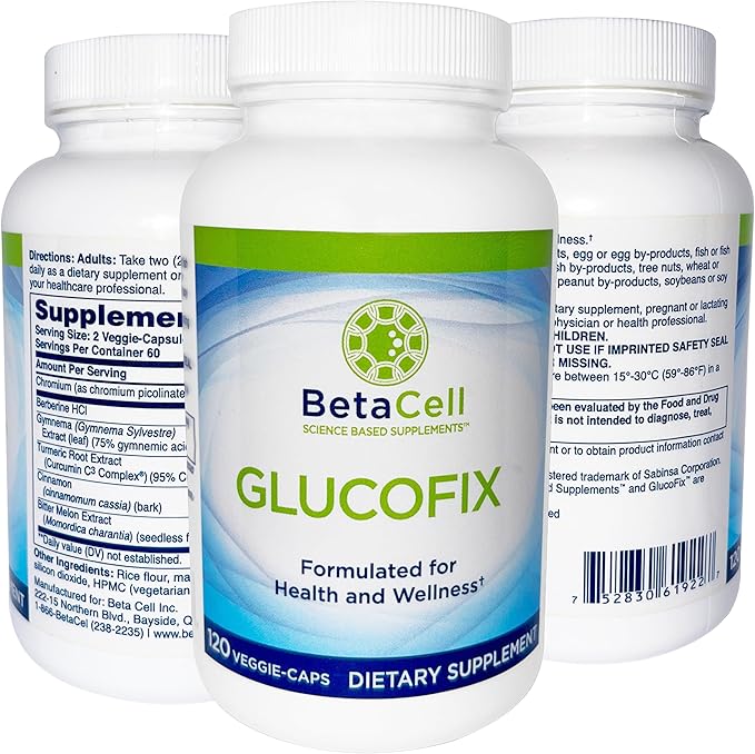 Glucofix - Berberine Supplement - Herbal Supplement with Cinnamon Gymnema Berberine Bitter Melon and Turmeric - 120 Capsules
