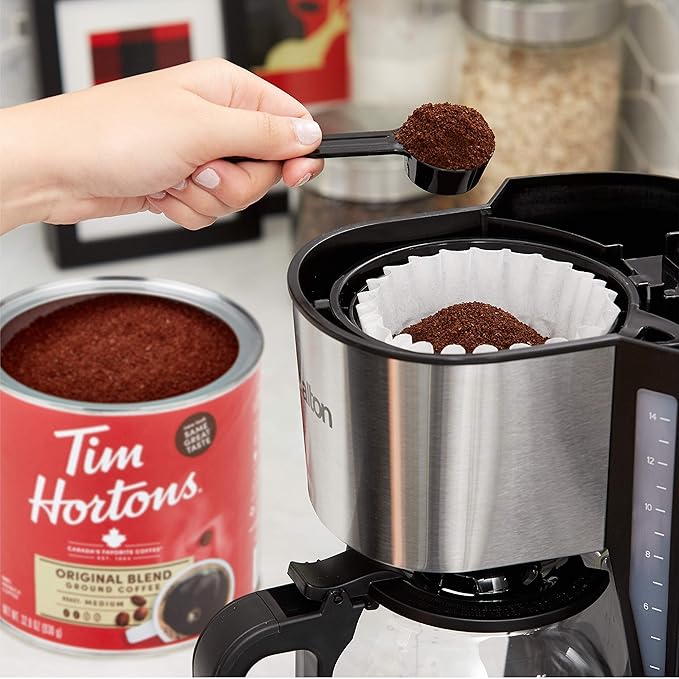 Tim Hortons Original Blend Medium Roast Ground Coffee Canada’s Favorite Coffee Made with 100% Arabica Beans 48 Ounce Canister