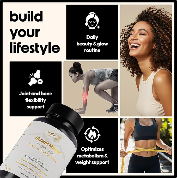 Clinical Mitochondrial Complex - Shilajit 5787mg Extract Equivalent NAD+ Boost - Ubiquinol CoQ10 Urolithin A NR PQQ ALA Astaxanthin - Energy Focus Strength - 60 Vegan Capsules