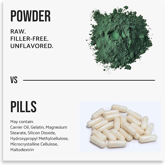Organic Chlorella Powder 22 oz Raw Premium Superfood Rich in Vegan Protein &amp Chlorophyll Non-GMO Vegan-Friendly Supplement 312 Servings 1.37 lb (624g)