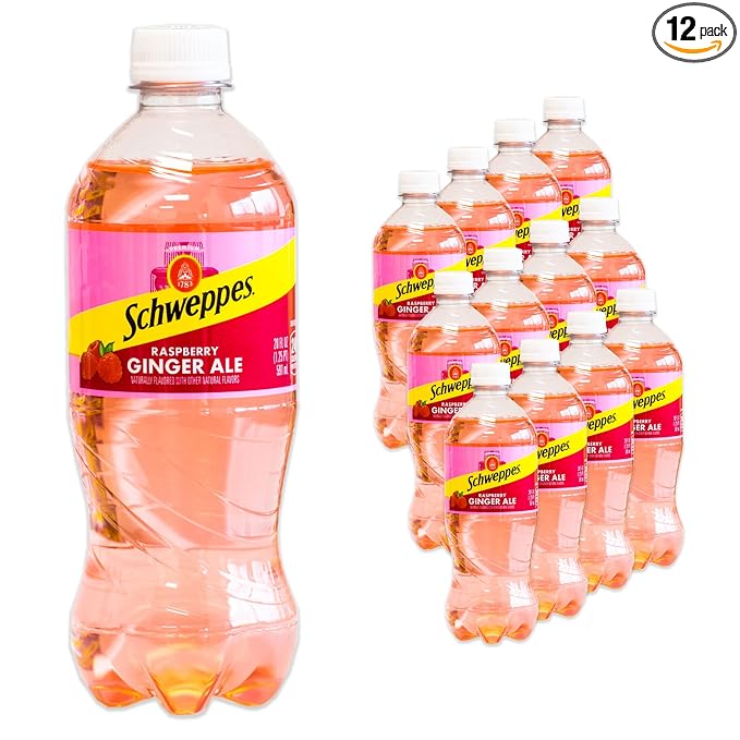 Raspberry Ginger Ale - Refreshing Crisp Delicious - 12 20oz Bottles