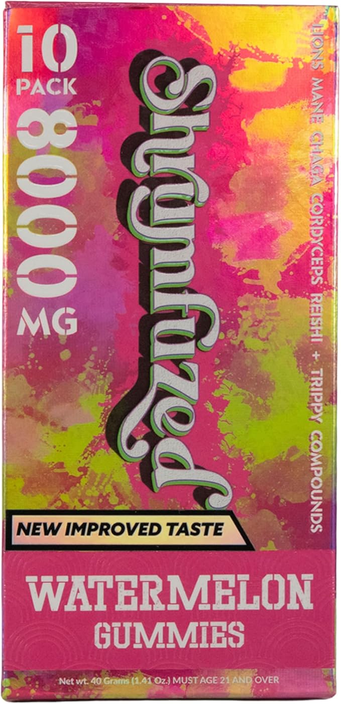 Proprietary Nootropic Gummy 8000mg Now with New Improved Taste - Lion's Mane Reishi Chaga and Cordycep Nootropic Mushroom Blend (10 Watermelon)