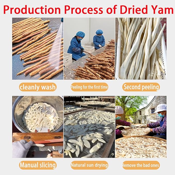 Dried Yam 10.6oz/300g(150g*2) Dried Iron Stick Yam Large Slices of Iron Stick Boil soup and Congee Sulfur Free 山药 山药干 山药片 铁棍山药