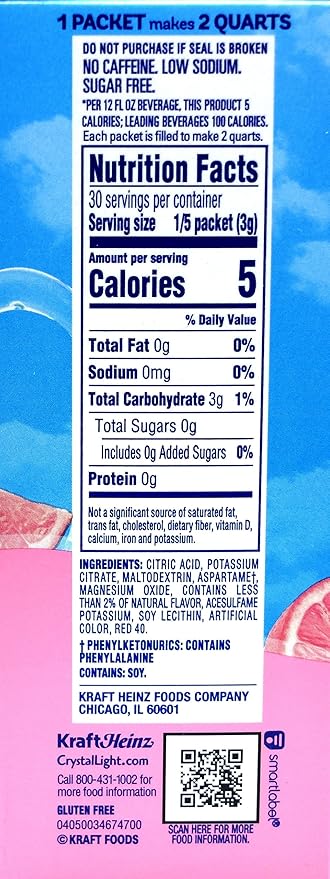 Crystal Light Pink Lemonade Drink Mix 12-Quart 2.9-Ounce Box (Pack Of 18)
