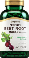 Piping Rock Beet Root Powder Capsules | 320 Pills | Concentrated Extract | Herbal Supplement | Non-GMO Gluten Free