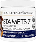Host Defense Stamets 7 Mushroom Powder - 7 Species Blend - Mushroom Supplement for Immune Support with Royal Sun Blazei Cordyceps Reishi Maitake Lion's Mane Chaga &amp Mesima - 3.5 oz (66 Servin