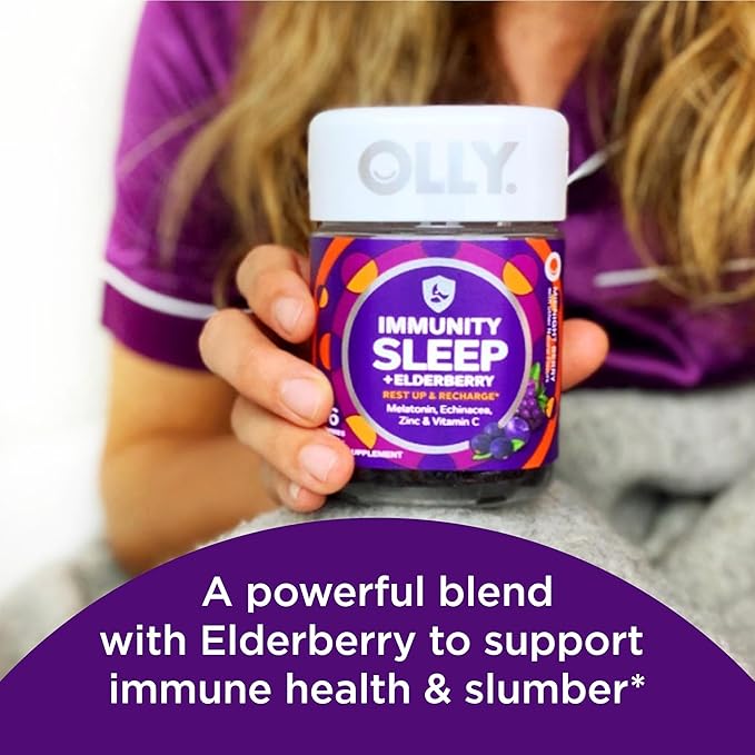 OLLY Sleep Immunity Melatonin Gummy 36 Count &amp Daily Energy Gummy 60 Count