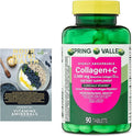 Pack of 1 SPR-ing Valle C Tablets for Hair/Skin/Nail Health 2500 mg 90 Count Highly Absorbable Collagen Plus Vitamin C + Exclusive nnh Guide Included