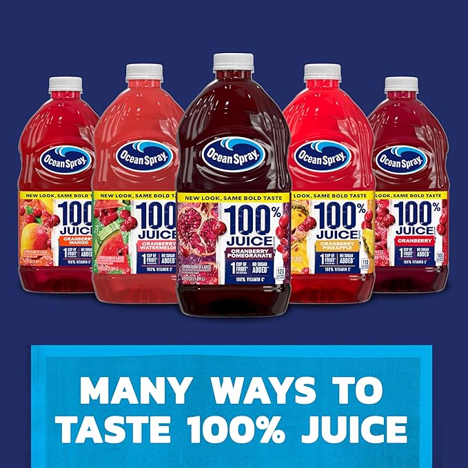 Ocean Spray® 100% Juice Cranberry Grape Juice Blend 64 Fl Oz Bottle (Pack of 8)