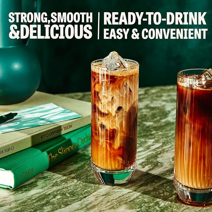Wandering Bear Organic Mocha Cold Brew Coffee - Strong Bold Smooth Unsweetened Shelf-Stable Ready to Drink Gluten Free &amp Vegan Iced Cold Brewed Coffee Drink - 32 fl oz 6 pack