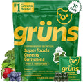 Gruns Sugar-Free Super Greens Gummies Multivitamin Superfood Gummy Bears Spirulina Chlorella Prebiotics &amp Fiber gummies for Digestive Health Adaptogens Supplement 20 Vitamins &amp Minerals