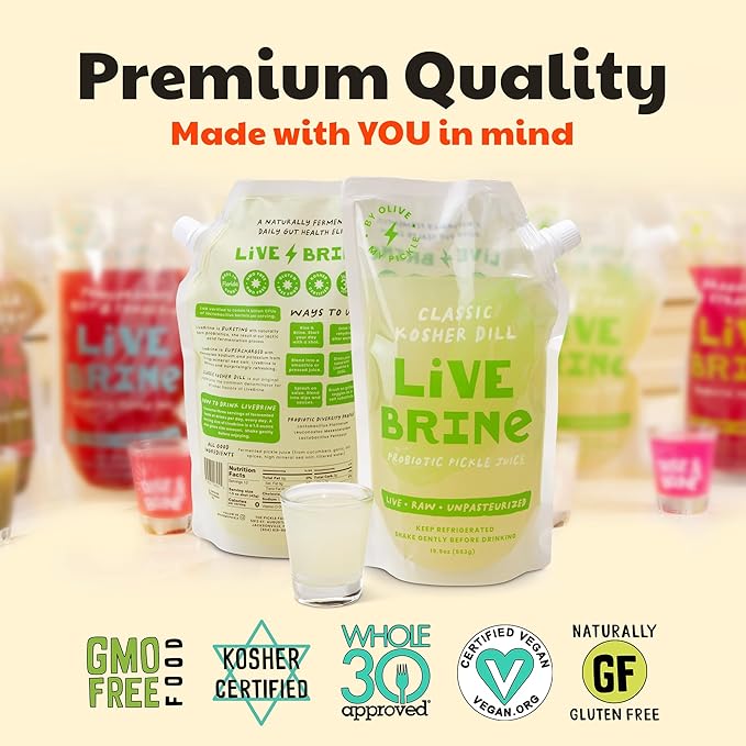 Olive My Pickle Probiotic Pickle Juice 175.5 oz | 9pk Olive Juice Live Brine Kosher Dill Pickle Juice Shots with Natural Probiotics &amp Digestive Enzymes for Gut Health - 117 Pickle Shots for Cramps