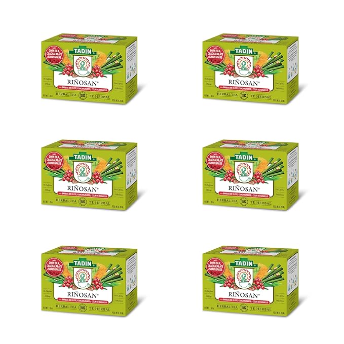 Tadin Riosan Tea Herbal Tea Caffeine Free Decaffeinated 24 Tea Bags Per Box Pack of 6