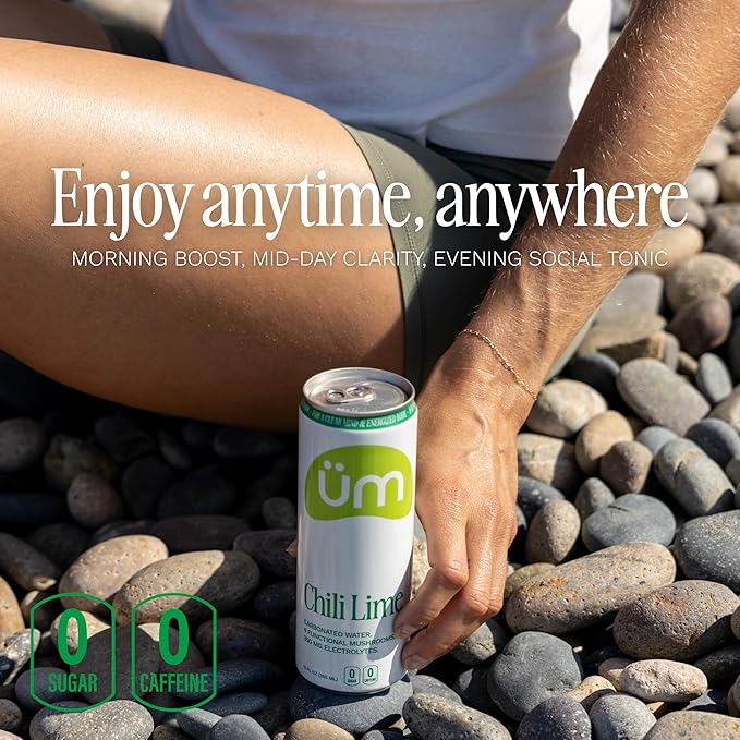 üm Functional Sparkling Water with Lions Mane Cordyceps Reishi Chaga &amp Electrolytes - Mental Clarity Energy Immunity Stress Relief Hydration - Zero Sugar Zero Caffeine 12fl oz Pack of 1