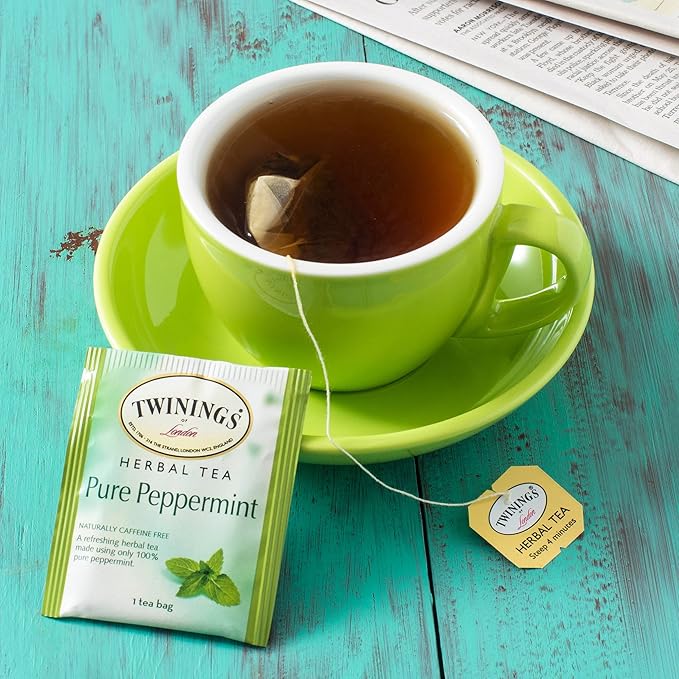 Twinings Herbal Tea Bags Variety 6-Pack – Naturally Caffeine-Free Teas Peppermint Red Rooibos Lemon &amp Ginger &amp Camomile Varieties 20 Count Each