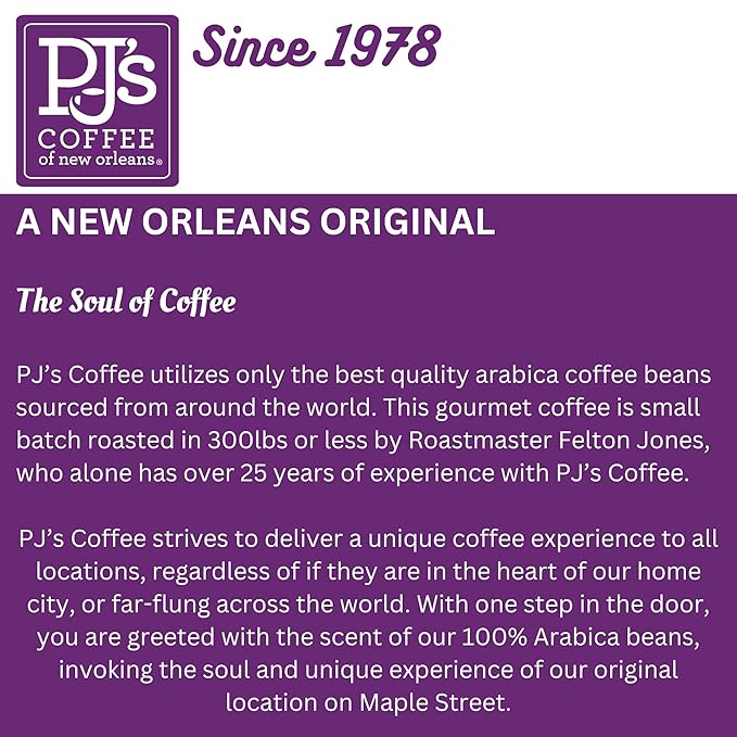 PJ's Viennese Blend - Whole Bean Flavored Coffee - Full Bodied Chocolate Flavor Perfect Balance Between Medium and Dark Bodied Buttery Pecan Notes 16 oz (Pack of 1)