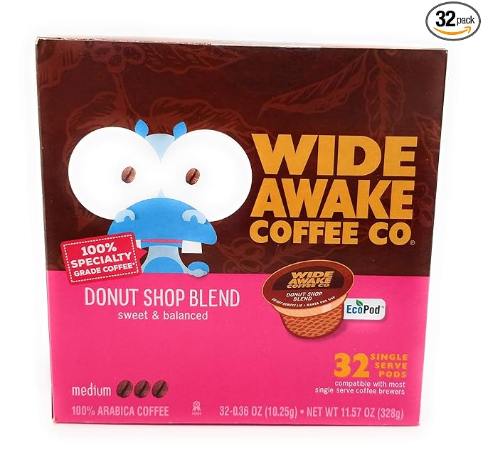 Wide Awake Coffee Donut Shop Blend K-Cups 30