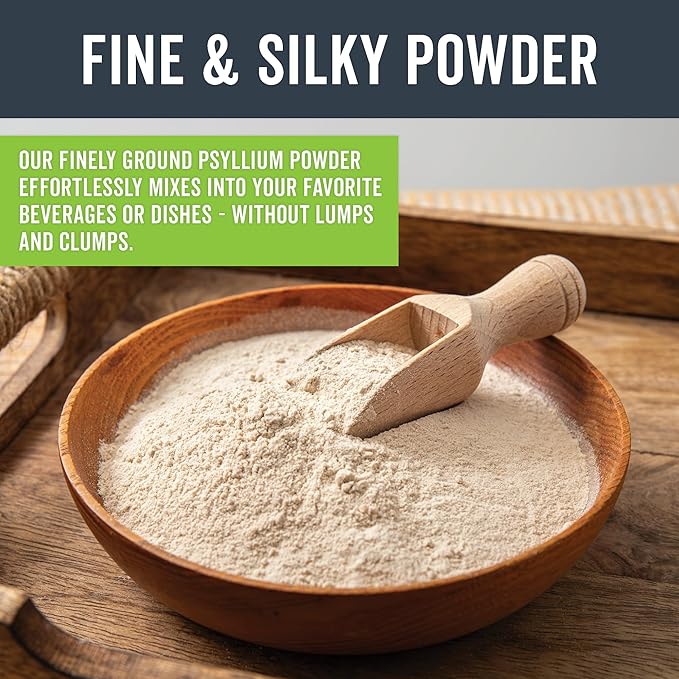 Viva Naturals Organic Psyllium Husk Powder 24 oz – Finely Ground Unflavored Vegan Keto Paleo Non-GMO Plant-Based Superfood Good Source of Fiber for Gluten-Free Baking Juices &amp Smoothies