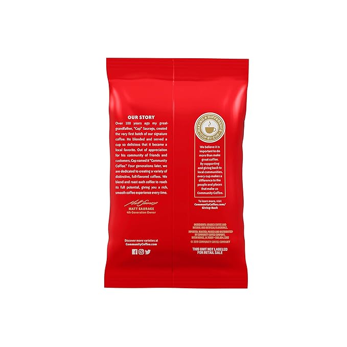Community Coffee Pecan Praline Flavored Medium Roast Pre-Measured Coffee Packs 3.0 Ounce Each (Pack of 20)