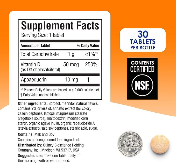 Prevagen Regular Strength Orange Chewables - 90 Tablets (3 Month Supply) | Formulated for Your Brain | 10mg of Apoaequorin Plus Vitamin D3 with 7-Day Pill Minder