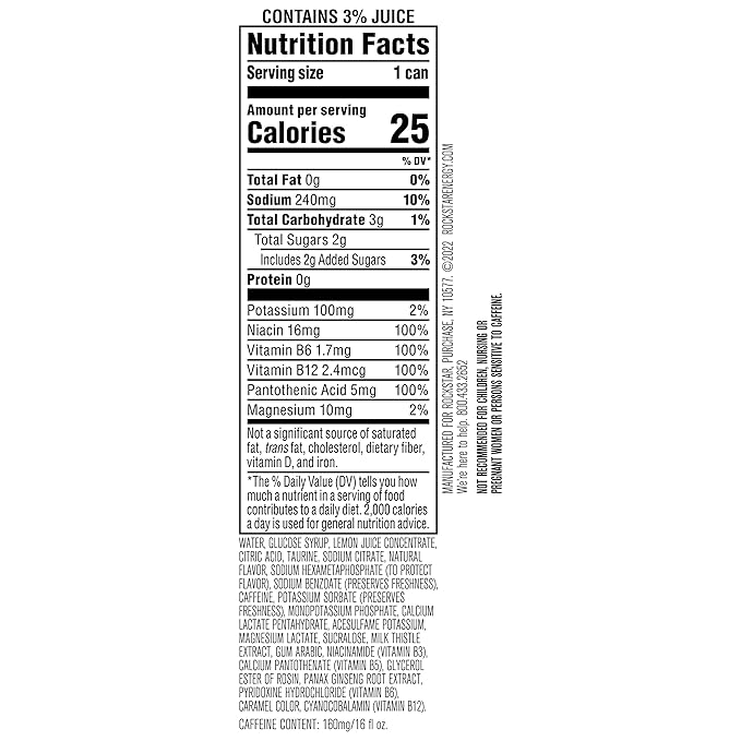 Rockstar Recovery Mango Lemonade 16 Fl Oz (Pack of 12)