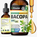BIO KRAUTER® Bacopa Monnieri - Liquid Drops Bacopa Extract (Brahmi Powder) 650 mg per Serving 2 Fl.Oz 28-Day Supply - Pure Vegan Brain Supplement Supports Calm Focus &amp Memory - Alcohol &amp Sug