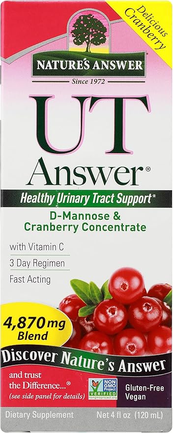 Nature's Answer UT Answer | Urinary Tract System Support | Cranberry Flavor Dietary Supplement | Alcohol-Free Gluten-Free Not Tested on Animals &amp Vegan 4oz