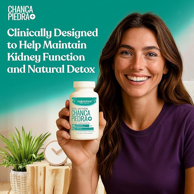 Chanca Piedra Stone Breaker Advanced Formula Natural Dissolver Kidney Cleanse Supplement Urinary Tract Detox Flush Impurities Clear System Sugar Free 30 Day Supply (120 Vegan Capsules)