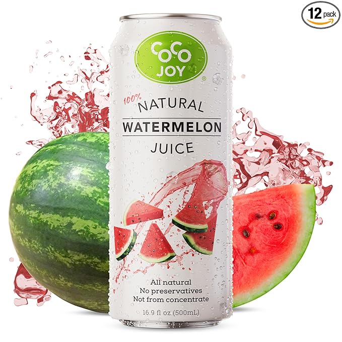CoCo Joy 100% Natural Watermelon Juice (12-Pack) Low-Calorie Watermelon Drink