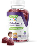 Viteey Sambucus Elderberry Gummies for Kids Immune Support Supplements with Zinc &amp Vitamin C 3-1 Immune Booster - Vegetarian Gelatin Free Gluten Free GMO Free - Tasty Chewable Berry Flavored