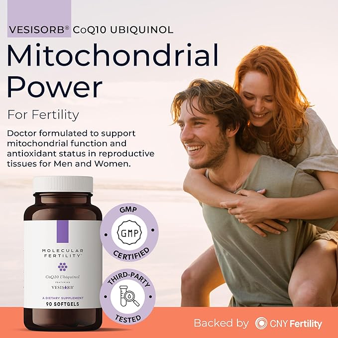 CoQ10 Ubiquinol with VESIsorb - Coenzyme Q10 Kaneka QH Ubiquinol Form 100mg Supplement for Women &amp Men - High Absorption Reproductive Wellness &amp Fertility Support - 90 Softgels