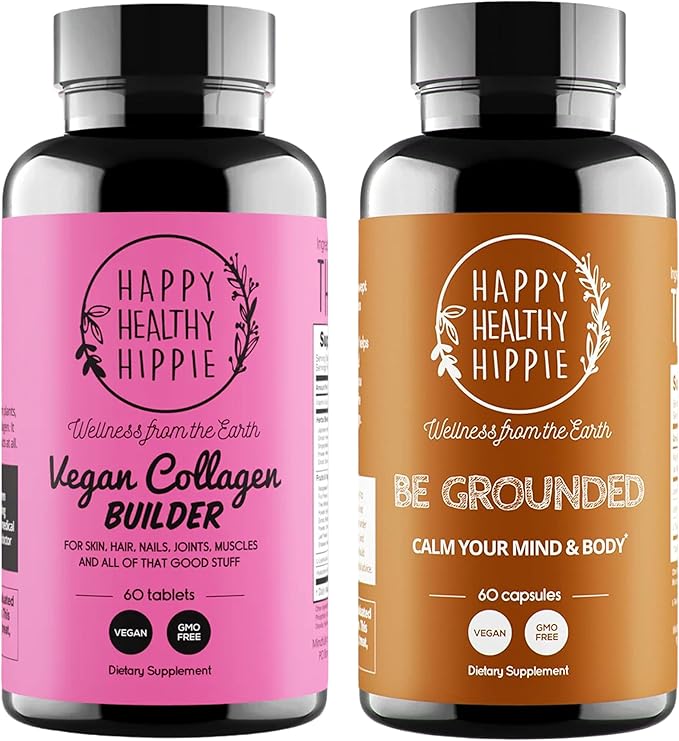 Happy Healthy Hippie Be Grounded Stress Relief &amp Vegan Collagen Builder