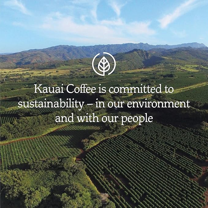 Kauai Coffee Pods Compatible with K-Cup Pods for Keurig Brewers – 20% Hawaiian Arabica – Medium Roast Rich Smooth No Bitterness – Coconut Caramel Crunch 4 Packs of 12 Single Serve Cups