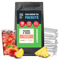 Tiesta Tea - Peaches N' Green Cold Brew Loose Leaf Smooth Peach Green Tea Premium Medium Caffeinated Iced Drink Cold Brew Packets Makes 64 oz of Pitcher Per Bag (Pack of 10)