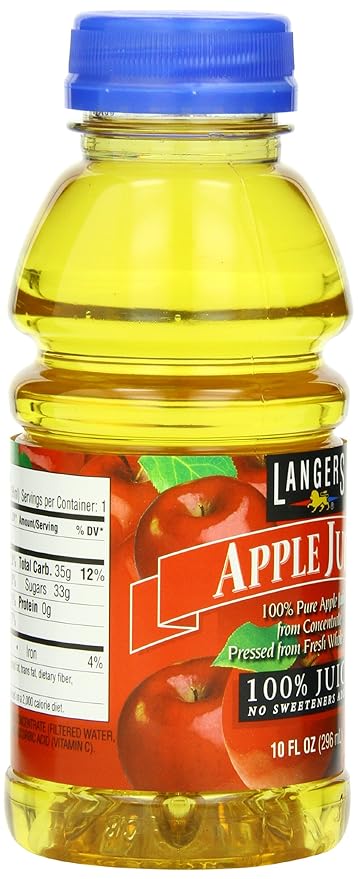 Langers 100% Juice Apple 10 Fl Oz (Pack of 12)