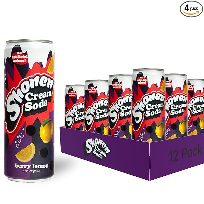 Shonen Soda - Berry Lemon Cream | 12 Fl Oz Can | 12-Pack