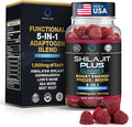 Shilajit Plus Gummies – 5-in-1 Adaptogen Energy &amp Focus Supplement | Shilajit Ashwagandha Lion’s Mane Sea Moss &amp Beet Root | Natural Energy &amp Stress Support | Made in USA Vegan 60ct