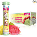 Zipfizz Daily Energy Drink Powder Prickly Pear 20 Pack | 3-in-1 Sustained Energy Rapid Hydration and Essential Vitamins | Sugar-Free | Electrolyte Powder | Contains Vitamin B-12 &amp Antioxidants