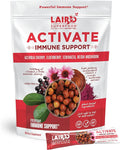 Laird Superfood Activate Immune Support Powder Drink Supplement 1000 mg of Vitamin C from Acerola Cherry Elderberry Echinacea and Reishi Mushroom 7.75 Gram Stick Pack of 10