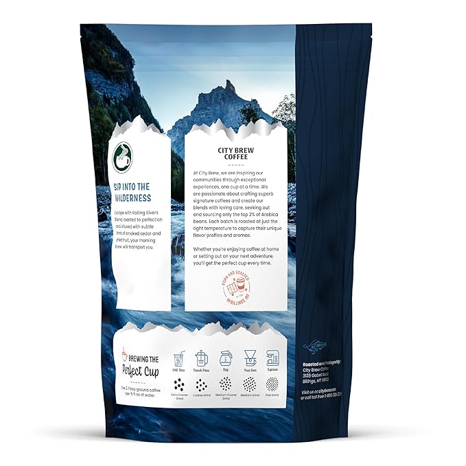City Brew Rolling Rivers - Dark Roast Whole Bean Coffee - 2Lb