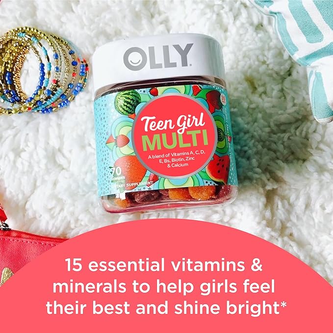 OLLY Muscle Recovery Sleep Gummies 40 Count and Teen Girl Multi Gummy Vitamins 70 Count