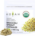 KOYAH - Organic Broccoli Sprout Capsules – Freeze-Dried Whole Broccoli Sprouts – 3rd Party Tested for Active Myrosinase &amp Glucoraphanin (Sulforaphane Glucosinolate) - 60 Capsules