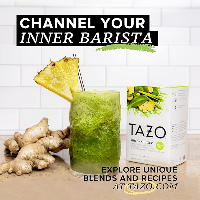 TAZO Tea Bags Green Tea Green Ginger 20 Count (Pack of 6)